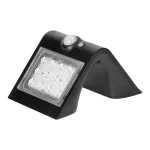 SILOE LED 1,5W, lampa solarna z czujnikiem ruchu 120st, 190lm, IP65, 4000K, 1200mAh, podwójne źródło światła, czarna