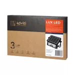 LUX LED 5W, naświetlacz solarny z czujnikiem ruchu 500lm, IP65, 4000K, 2x1500mAh, czarny