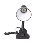 LATSA, lampa biurkowa z klipsem, 40W, E27, stal + tworzywo, czarna