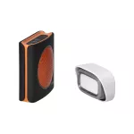EXTEL diBi Flash Soft, dzwonek bezprzewodowy, bateryjny, 6 dźwięków, zakres działania 200m, soft touch, czarno-pomarańczowy