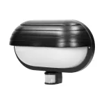MUSAM, oprawa ogrodowa z czujnikiem ruchu 180st, 1x60W, E27, IP44, z przesłoną, plastik, czarna