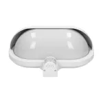 MUSAM, oprawa ogrodowa z czujnikiem ruchu 180st, 1x60W, E27, IP44, z przesłoną, plastik, biała