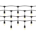 Zestaw girlanda oświetleniowa 10 m, IP44, czarna + 10 żarówek LED 1W E27, 3000K + 1 żarówka gratis