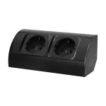 Gniazdo meblowe bez wyłącznika, 2x2P+Z (Schuko), czarne