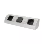 Gniazdo meblowe z wyłącznikiem, 2x2P+Z