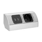 Gniazdo meblowe 1x2P+Z (Schuko), 2xUSB (typ A, 2,1A)