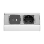 Gniazdo meblowe 1x2P+Z (Schuko), 2xUSB (typ A, 2,1A)
