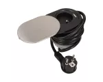 Gniazdo meblowe Ø6cm, wpuszczane w blat z przesuwną pokrywką, ładowarką USB i przewodem 1,9m, 1x2P+Z, 1xUSB (typ A, 2,4A), 3x1mm2