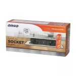 Gniazdo meblowe wpuszczane w blat z płaskim frezowanym rantem, ładowarką USB i przewodem 1,5m, 2x2P+Z (Schuko), 2xUSB (typ A, 2,1A), mosiądz
