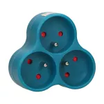 Rozgałęźnik 3x2P+Z, turkusowy