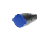 Gniazdo gumowe proste IP44 z uziemieniem, czarne, 16A, 230V