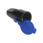 Gniazdo gumowe proste IP44 z uziemieniem, czarne, wersja Schuko, 16A, 230V