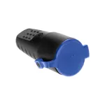 Gniazdo gumowe proste IP44 z uziemieniem, czarne, wersja Schuko, 16A, 230V