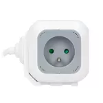 Przedłużacz 4 krotny 2P+Z, ładowarka 2xUSB, 1,4m H05VV-F 3x1mm2, szaro-biały