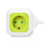 Przedłużacz Kostka 4x2P+Z(Schuko), ładowarka 2xUSB, 1,4m H05VV-F 3x1,5mm2, limonkowy
