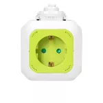 Przedłużacz Kostka 4x2P+Z(Schuko), ładowarka 2xUSB, 1,4m H05VV-F 3x1,5mm2, limonkowy