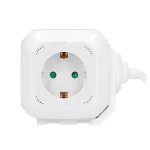 Przedłużacz Kostka 4x2P+Z(Schuko), ładowarka 2xUSB, 1,4m H05VV-F 3x1,5mm2, biały