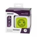 Przedłużacz Kostka 4x2P+Z, 2xUSB, H05VV-F 3x1mm2, 1,4m, limonkowy