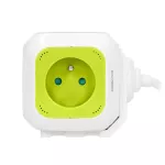 Przedłużacz Kostka 4x2P+Z, 2xUSB, H05VV-F 3x1mm2, 1,4m, limonkowy