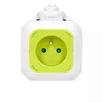 Przedłużacz Kostka 4x2P+Z, 2xUSB, H05VV-F 3x1mm2, 1,4m, limonkowy