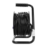 Przedłużacz bębnowy, 4 gniazda 2P+Z (Schuko), kabel PVC H05VV-F 3x1.5mm2, długość - 30m, Termik, Przesłony torów prądowych.