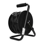 Przedłużacz bębnowy, 4 gniazda 2P+Z (Schuko), kabel PVC H05VV-F 3x1.5mm2, długość - 30m, Termik, Przesłony torów prądowych.