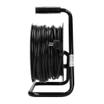 Przedłużacz bębnowy, 4 gniazda 2P+Z (Schuko), kabel PVC H05VV-F 3x1.5mm2, długość - 50m, Termik, Przesłony torów prądowych.