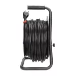 Przedłużacz bębnowy, 4 gniazda 2P+Z (Schuko), kabel PVC H05VV-F 3x1,5mm2, długość - 50m, STAŁE GNIAZDA, termik, przesłony torów prądowych.