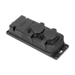 Rozgałęźnik bryzgoszczelny i odporny na uderzenia, IP44, 2x2P+Z (Schuko), 16A, 230V AC, gumowy, uniepalniony