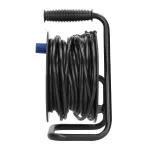 Przedłużacz bębnowy MINI, 4 gniazda 2P+Z (Schuko), metalowy stojak, polwinit H05VV-F 3x1mm2 - 15m