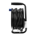 Przedłużacz bębnowy MINI, 4 gniazda 2P+Z (Schuko), metalowy stojak, polwinit H05VV-F 3x1.5mm2 - 15m