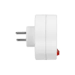 Rozgałęźnik 2x2P+Z z włącznikiem, biały