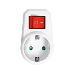 Adapter 1x2P+Z (Schuko) z włącznikiem, biały