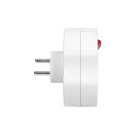 Rozgałęźnik 1x2P+Z, 2x2P/II z włącznikiem, biały