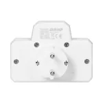 Rozgałęźnik 1x2P+Z (Schuko), 2x2P/II z włącznikiem, biały