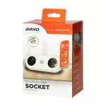Gniazdo meblowe z uchwytem montażowym, ładowarką USB, 2 gniazda 2P+Z, 2xUSB (typ A, 2,4A), przewód 3x1,0mm2 - 1,4m, białe