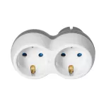 Rozgałęźnik 2x2P+Z (Schuko), biało-szary