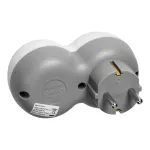 Rozgałęźnik 2P+Z + 2xUSB (Schuko), biało-szary
