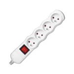 Rozgałęźnik wielogniazdowy 4x2P+Z z wyłącznikiem, biały