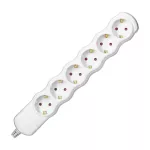 Rozgałęźnik wielogniazdowy 6x2P+Z, Schuko, biały