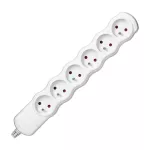 Rozgałęźnik wielogniazdowy 6x2P+Z, biały