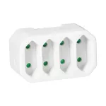 Rozgałęźnik 4x2P euro biały