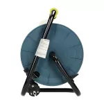 Przedłużacz bębnowy MINI, 4 gniazda 2P+Z (Schuko), metalowy stojak, polwinit H05VV-F 3x1mm2 , długość 15m, limonkowy