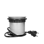 Gniazdo meblowe Ø10cm wysuwane z blatu z przewodem 1,5m, 4x2P+Z (Schuko)