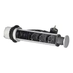 Gniazdo meblowe Ø6cm wysuwane z blatu z ładowarką USB, blokadą i przewodem 1,8m, 3x2P+Z (Schuko), 2xUSB (typ A, 2,1A)
