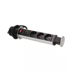 Gniazdo meblowe Ø6cm wysuwane z blatu z ładowarką USB, blokadą i przewodem 1,8m, 3x2P+Z, 2xUSB (typ A, 2,1A), INOX