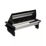 Gniazdo meblowe wpuszczane w blat ze szczotką przeciwkurzową, ładowarką USB i przewodem 1,8m, 3x2P+Z, 2xUSB (typ A, 2,1A)
