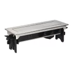 Gniazdo meblowe wpuszczane w blat w niklowanej obudowie z łądowarką USB i przewodem 1,8m, 3x2P+Z (Schuko), 2xUSB (typ A, 2,1A)