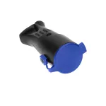 Bryzgoszczelne gniazdo gumowe 2P+Z, proste, IP44, czarne, 16A, 230V