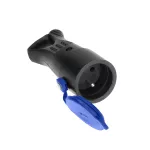 Bryzgoszczelne gniazdo gumowe 2P+Z, proste, IP44, czarne, 16A, 230V